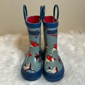 Hatley Blue Airplane Toddler Waterproof Rain Boots